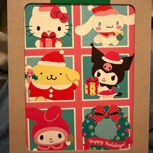 Hello Kitty Holiday Cards with Pink and Red Accents. Hallmark.